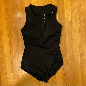 Lands’ End Snap Front One Piece Swimsuit Black